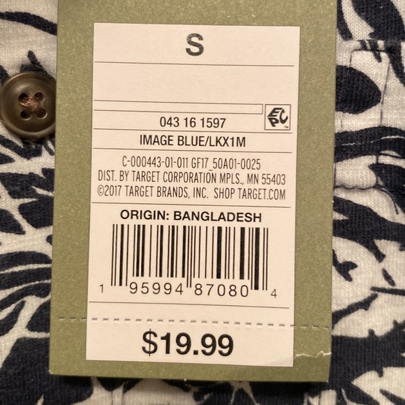 Brand New Goodfellow & Co Navy/White Knit Button Down Shirt…size S - Picture 6 of 6